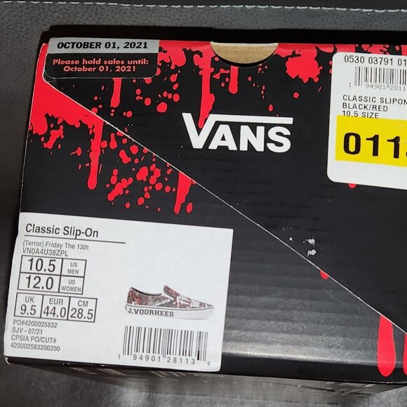 House of Horrors Friday the 13th Jason Vans Slip On - Picture 1 of 5